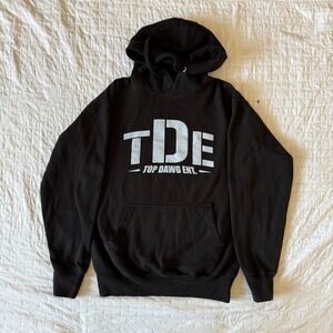 TDE Top Dawg Ent. Black Hoodie Pullover Mens Small S Hip Hop Streetwear